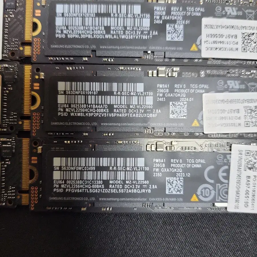 컴퓨터 저장장치 삼성 NVME SSD PM9A1 256GB