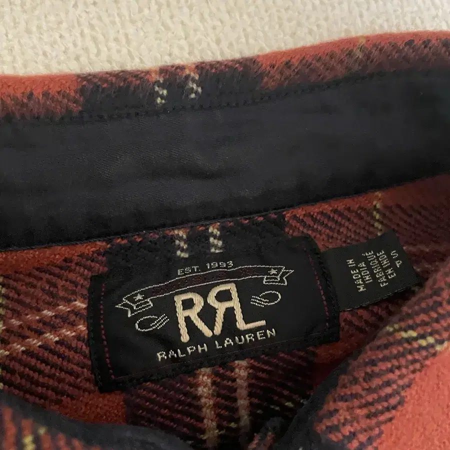 RRL 더블알엘 코튼 체크 셔츠 S