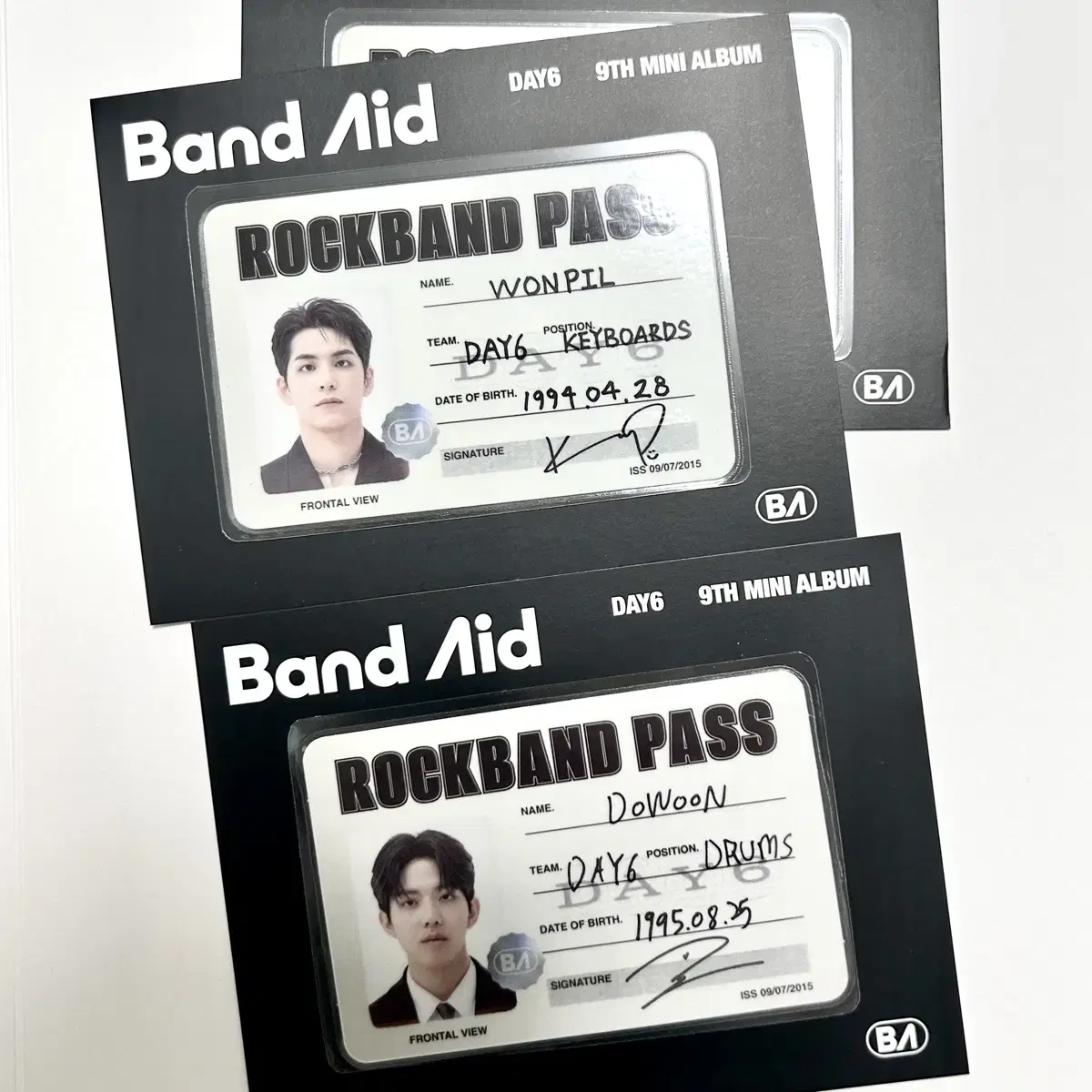 데이식스 DAY6 Band Aid 패스카드 메시지카드 티켓 등