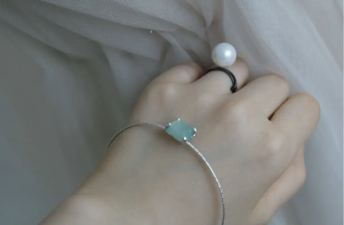 키야기 메모리즈오브골드 big pearl knot ring