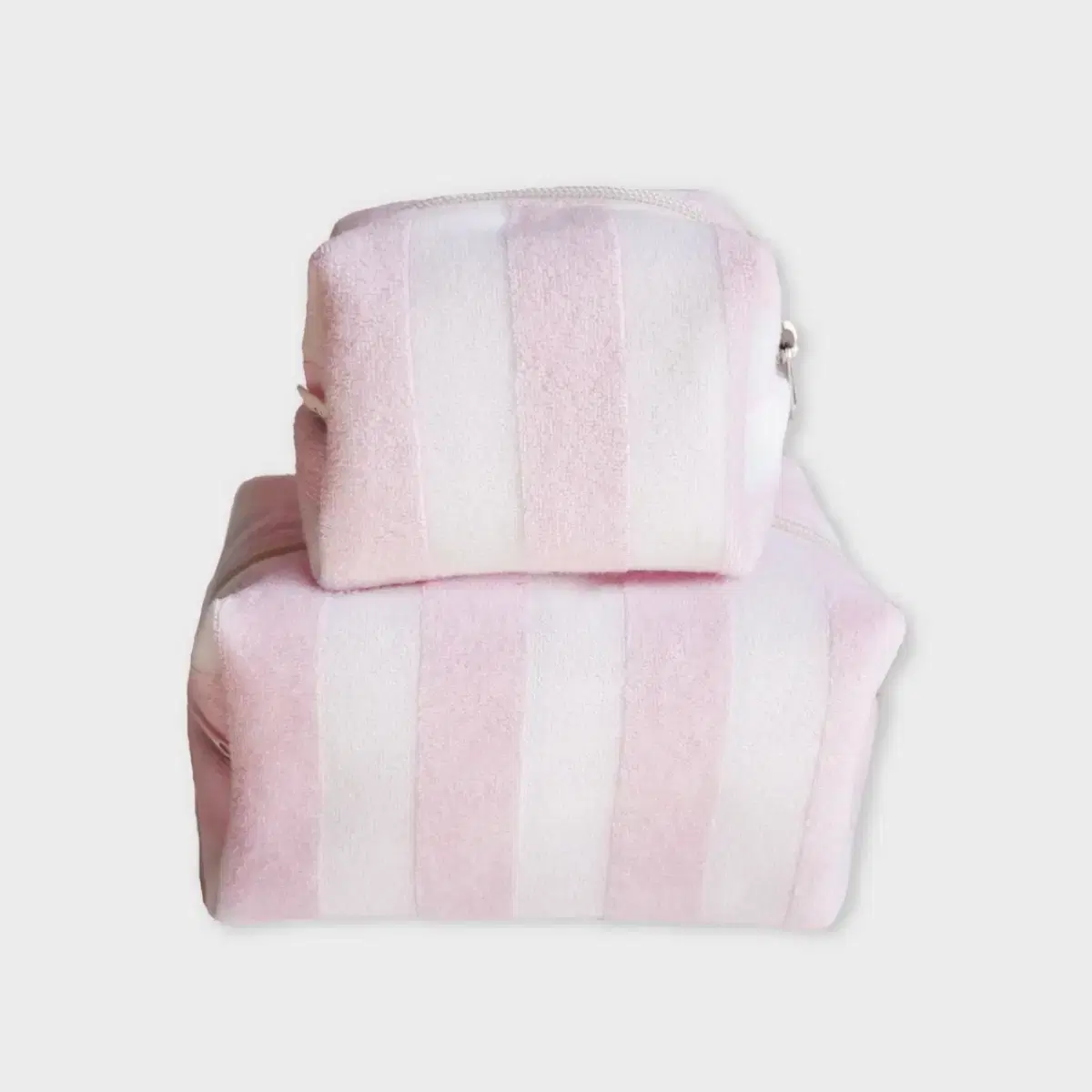 언폴드파우치 stripe terry pouch babypink small