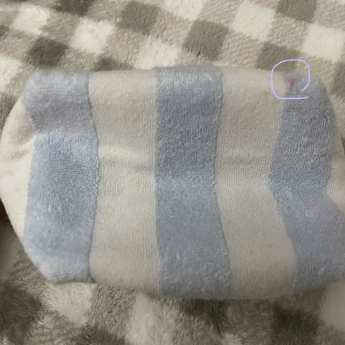 언폴드파우치 stripe terry pouch babyblue small