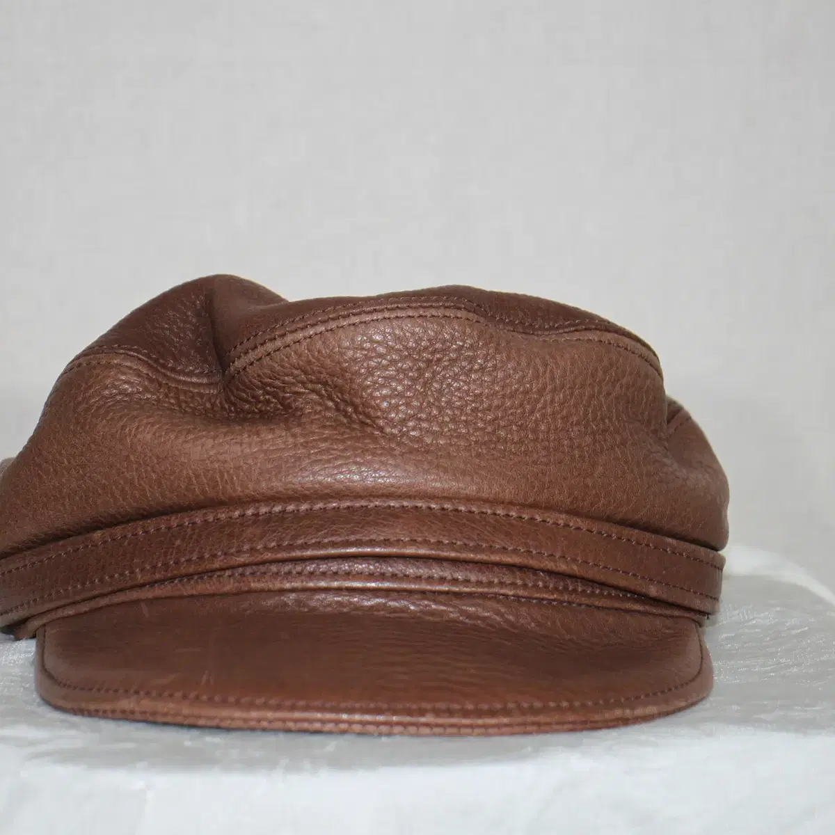 VINTAGE leather cap 빈티지가죽모자 (56cm)