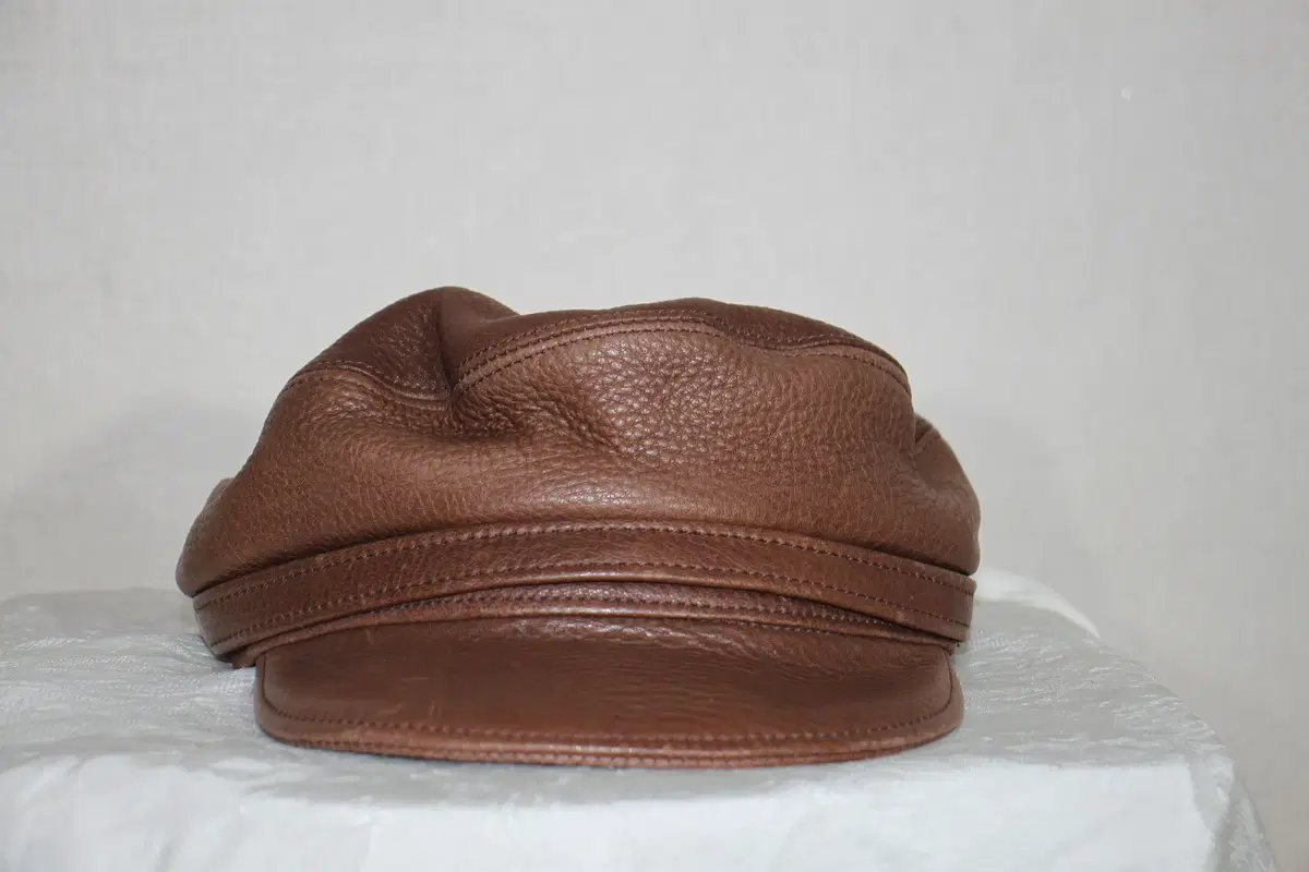 VINTAGE leather cap 빈티지가죽모자 (56cm)