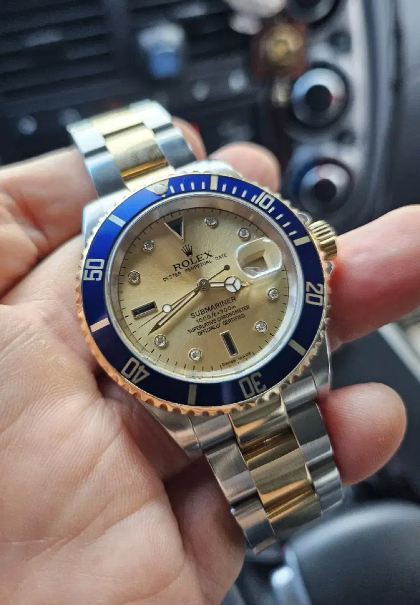 (판/교) 정품 Rolex 서브나리너 청콤 16613 다이아 18k 콘비