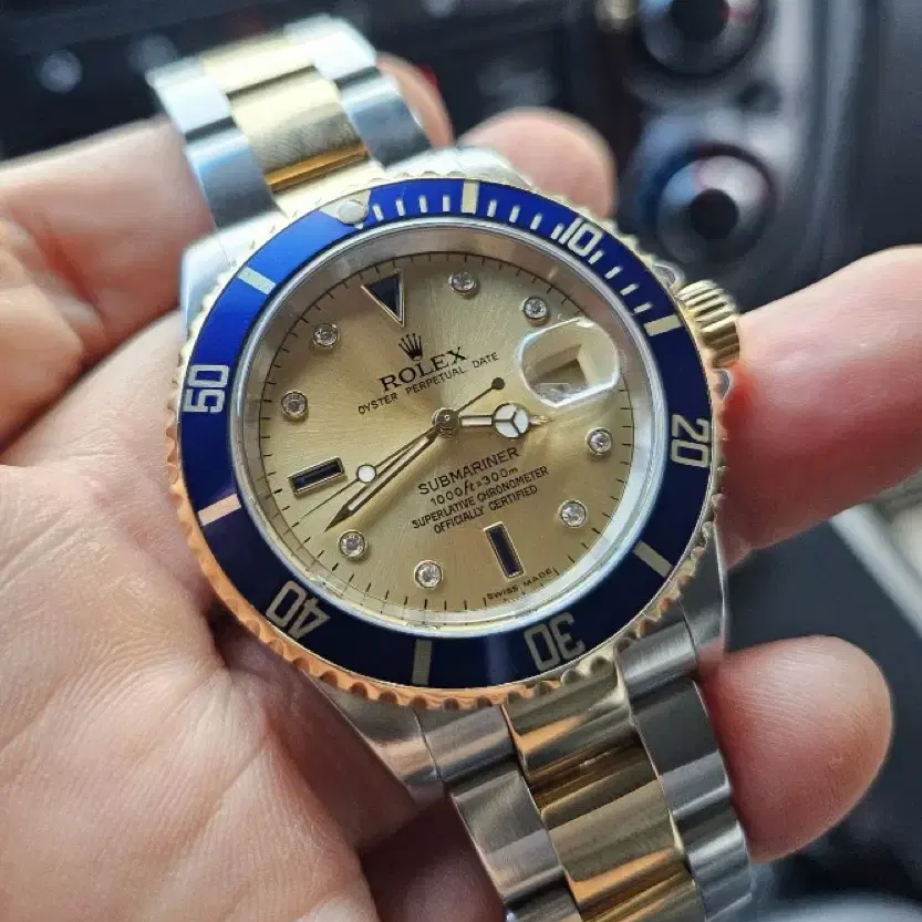 (판/교) 정품 Rolex 서브나리너 청콤 16613 다이아 18k 콘비