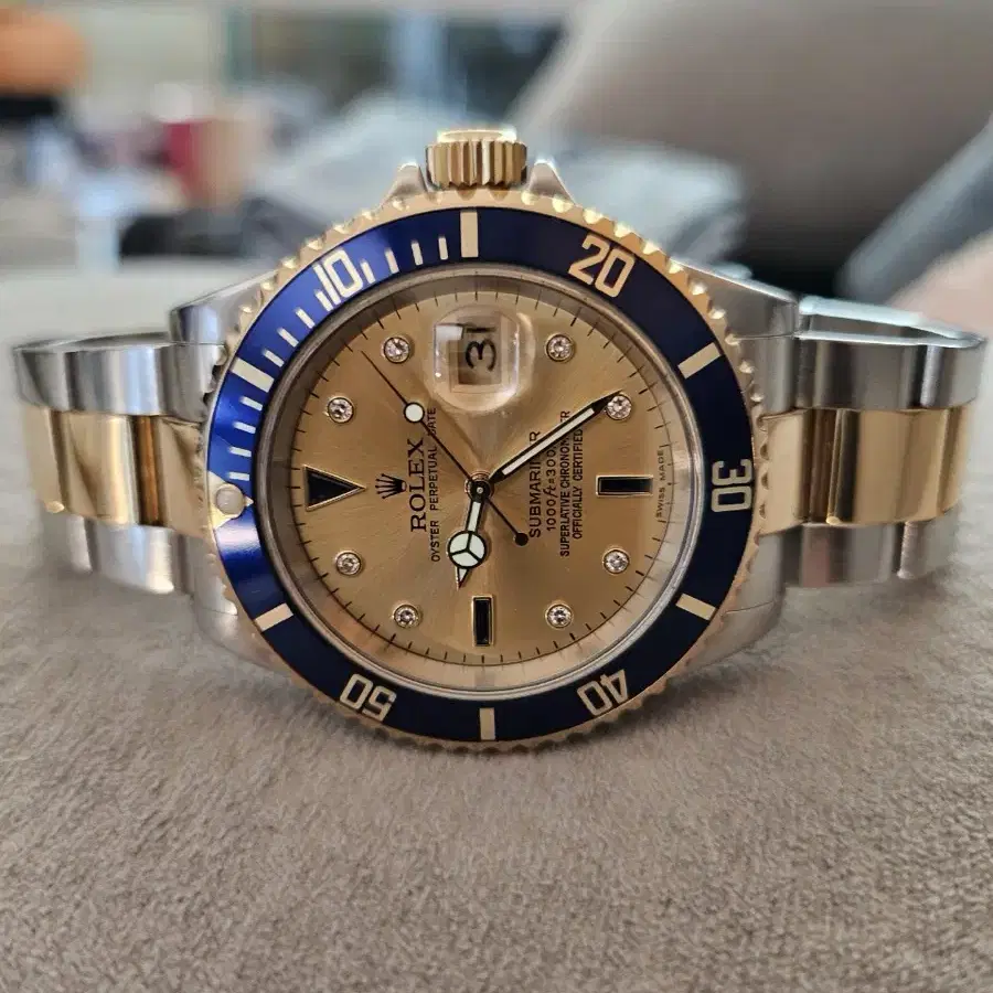 (판/교) 정품 Rolex 서브나리너 청콤 16613 다이아 18k 콘비