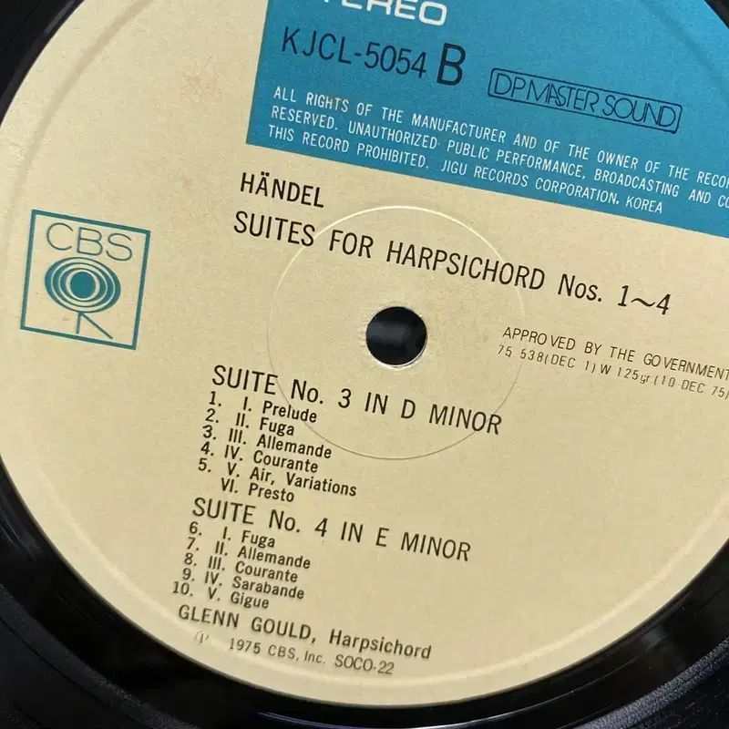 SUITES FOR HARPSICHORD LP / AA7058