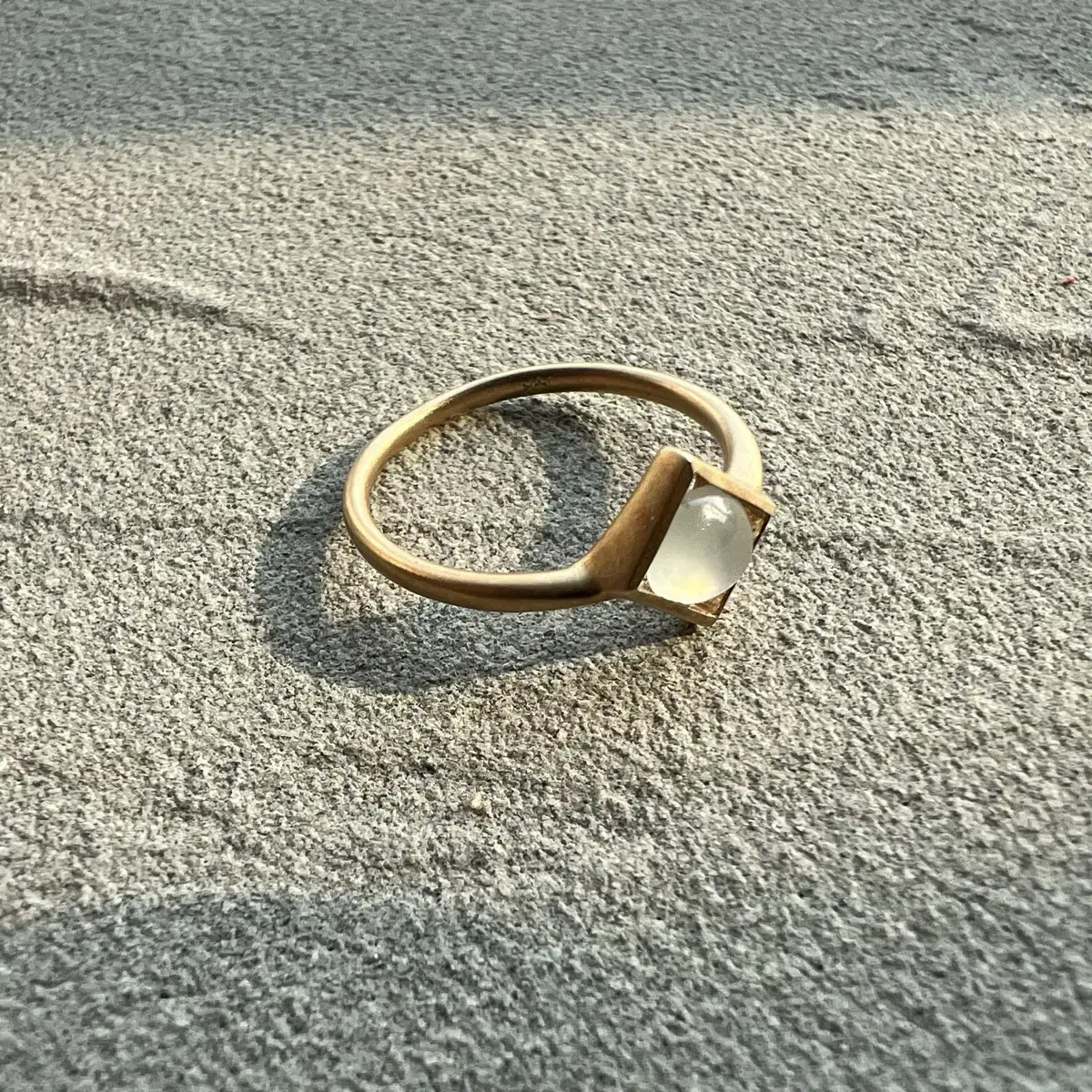 JADE IN SQUARE RING 천연비취 14k 반지