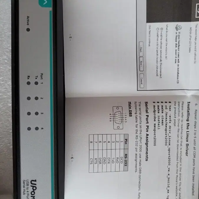 moxa uport 2410/4 usb to 232