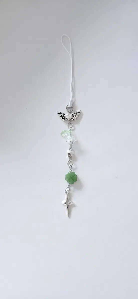 Green Clover Beaded Keyring