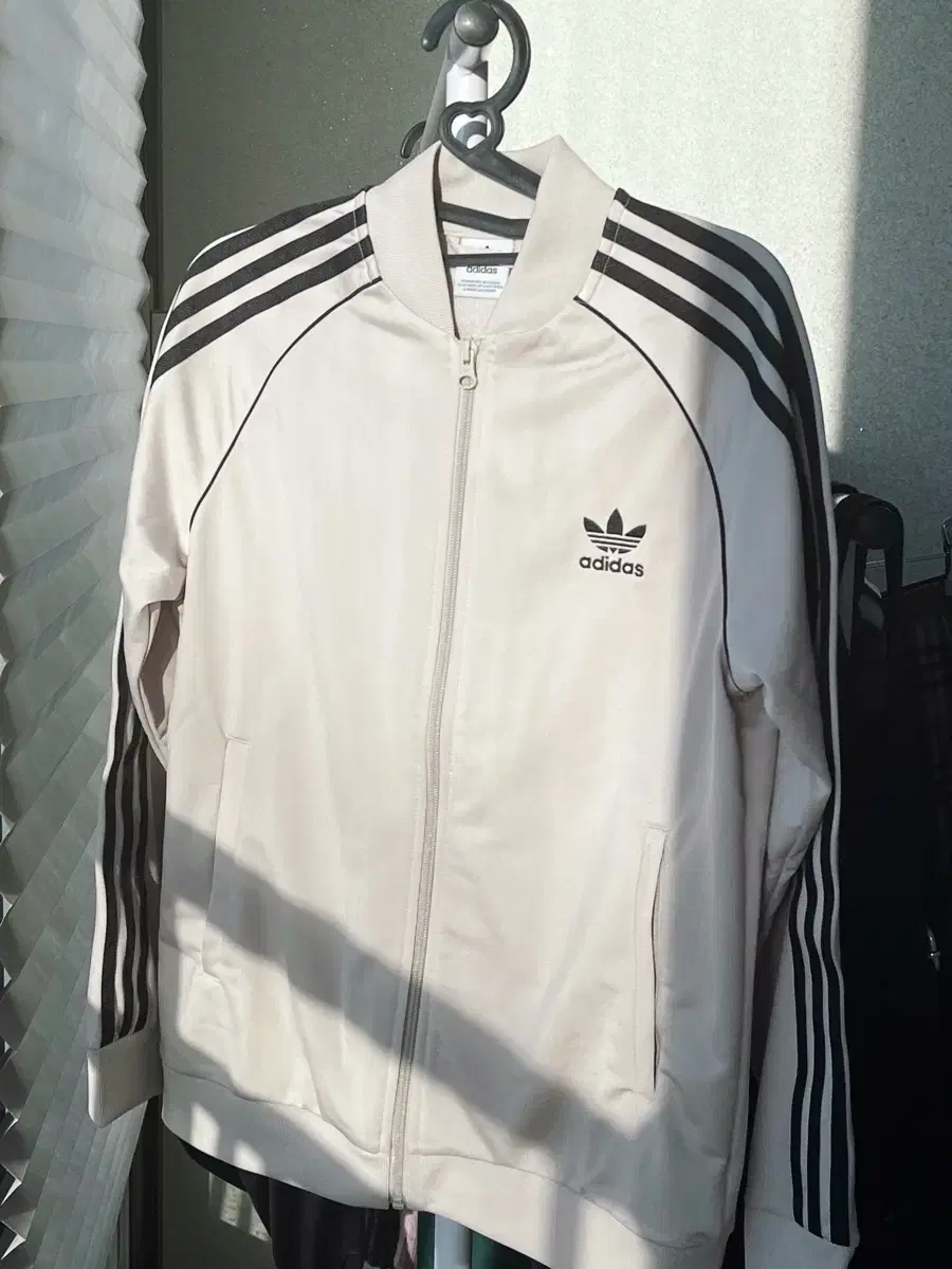 Adidas Rare Beige Black Women's Track Top Jersey Zip Up 90/S