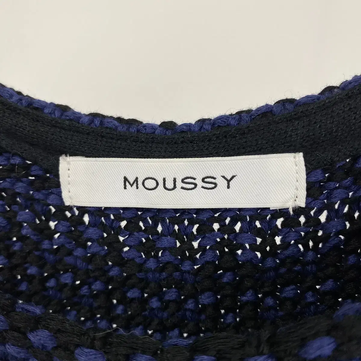 빈티지 MOUSSY 태슬 디테일 코튼 니트 슬리브리스