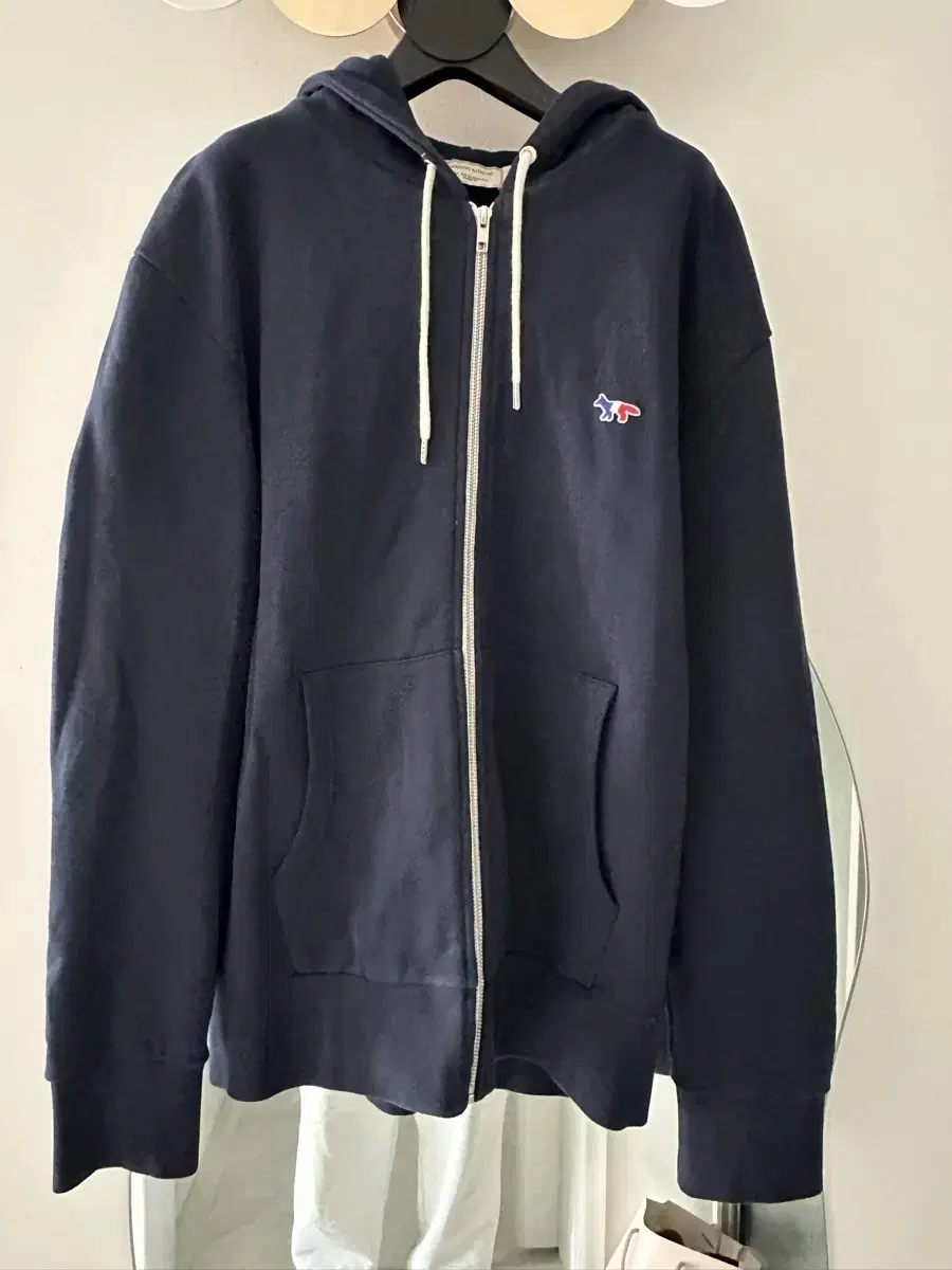 Maison Kitsune Hooded zip-up navy XL sells