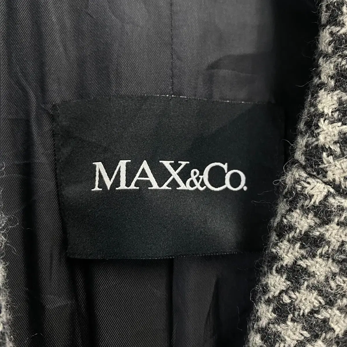 빈티지 MAX&CO MAX MARA 핀턱 디테일 하운드투스 울코트