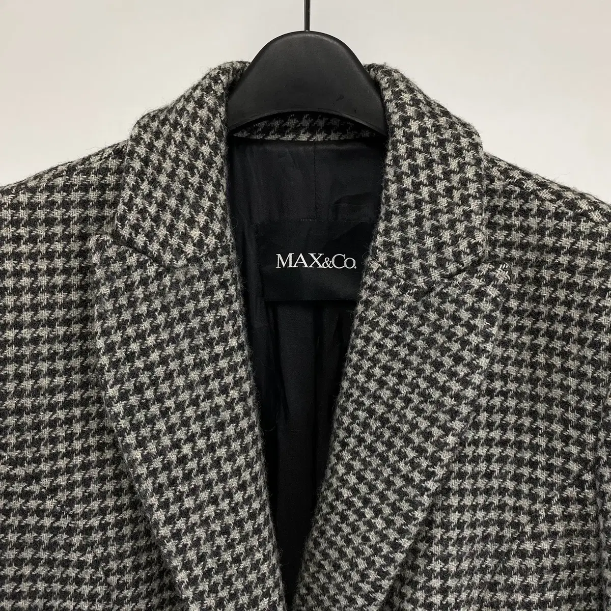 빈티지 MAX&CO MAX MARA 핀턱 디테일 하운드투스 울코트