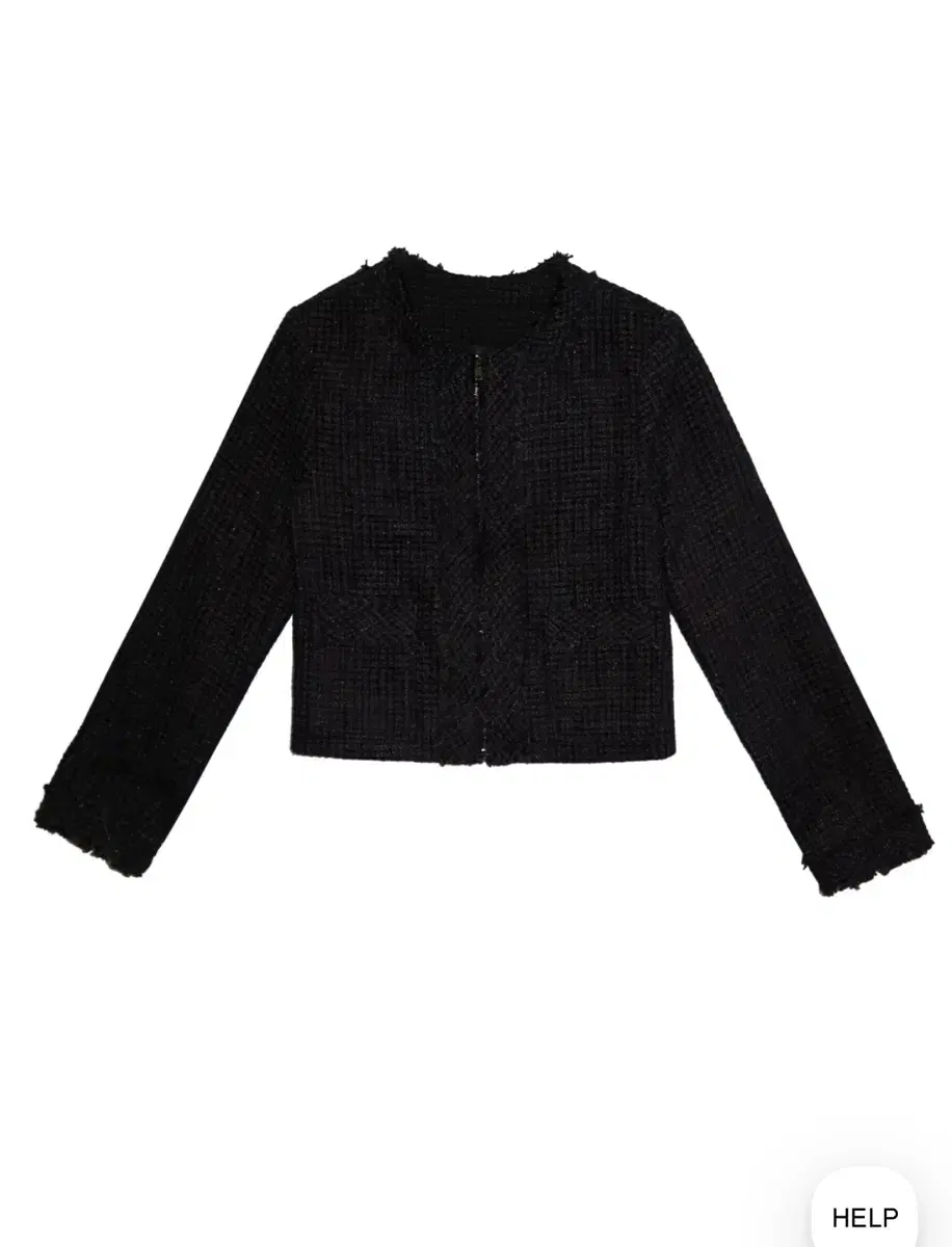 FRINGE TWEED JACKET_BLACK 트위드 자켓 8->