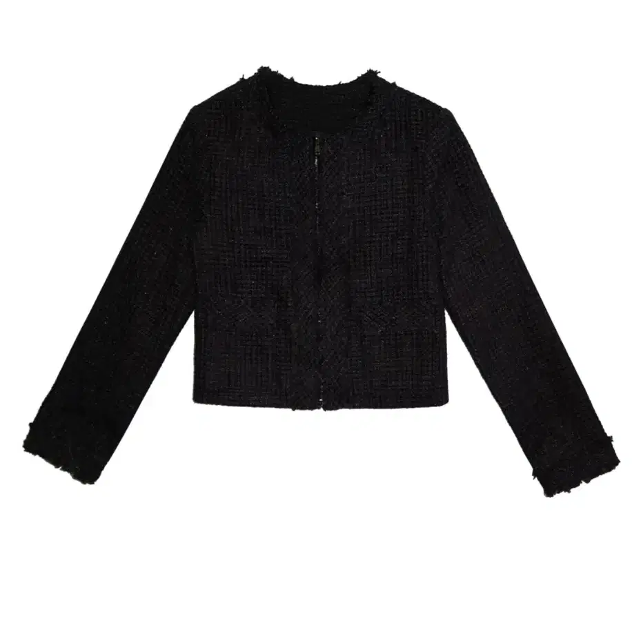 FRINGE TWEED JACKET_BLACK 트위드 자켓 8->