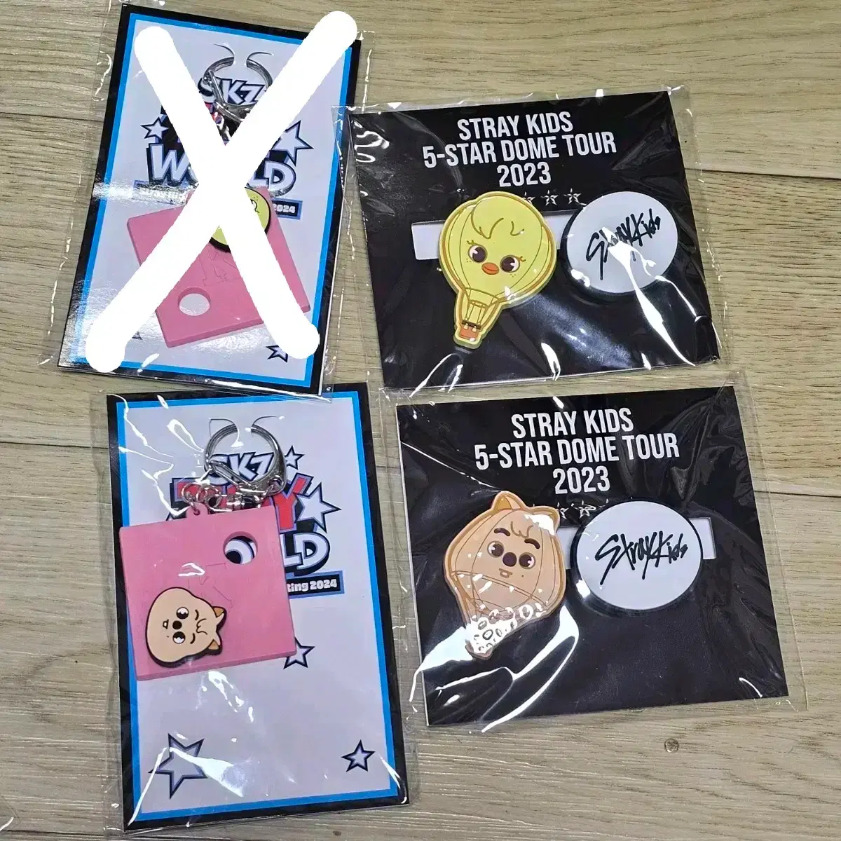 [미개봉] 스트레이키즈 일본투어 한정 집게, 키링 - 뽁아리, 한쿼카