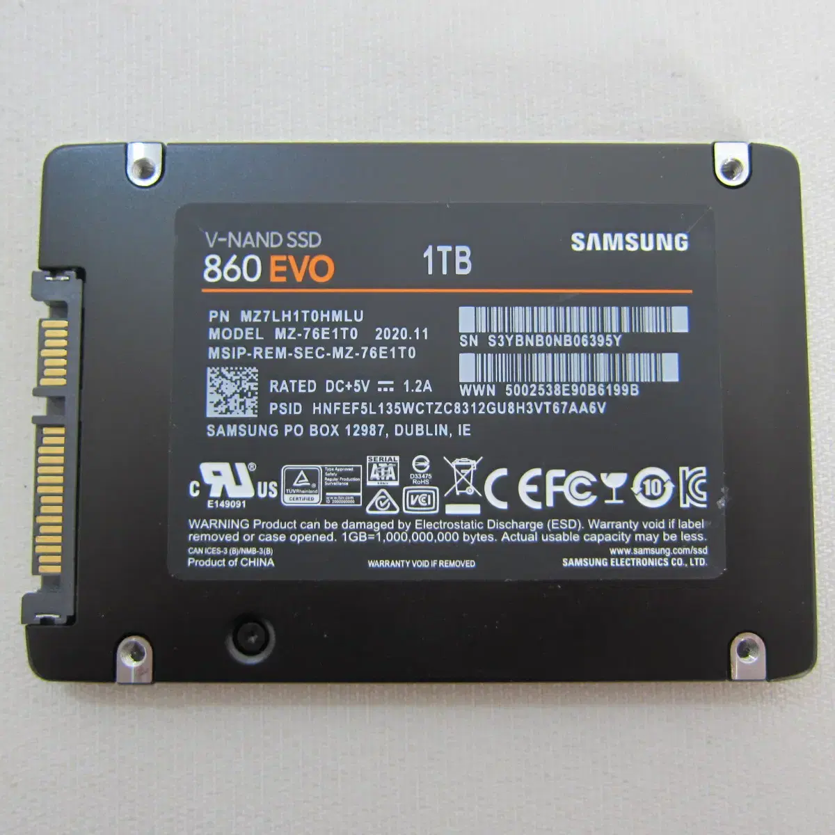 삼성전자 SSD 860 EVO 1TB (AS 2026년 1월)