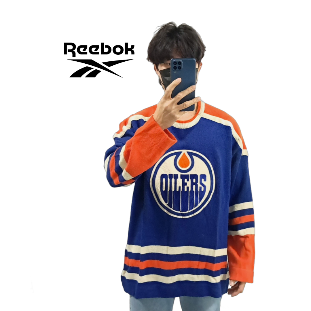 (CS586)XL 리복 NHL Oilers 하키 져지 니트 스웨터knit