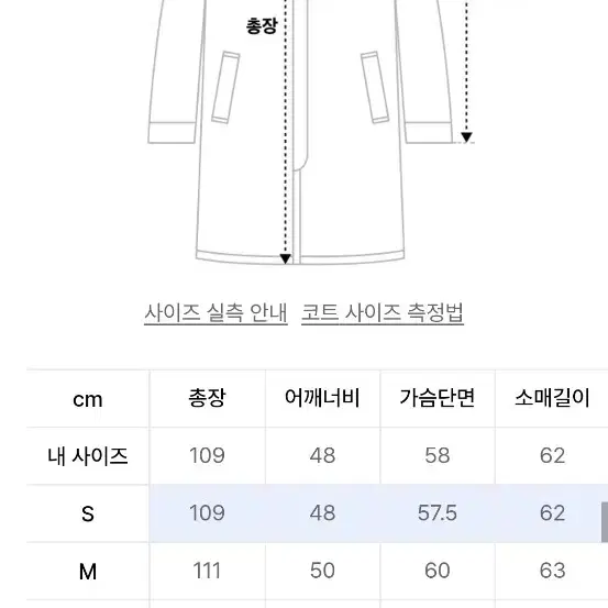 인사일런스 코트 s 사이즈