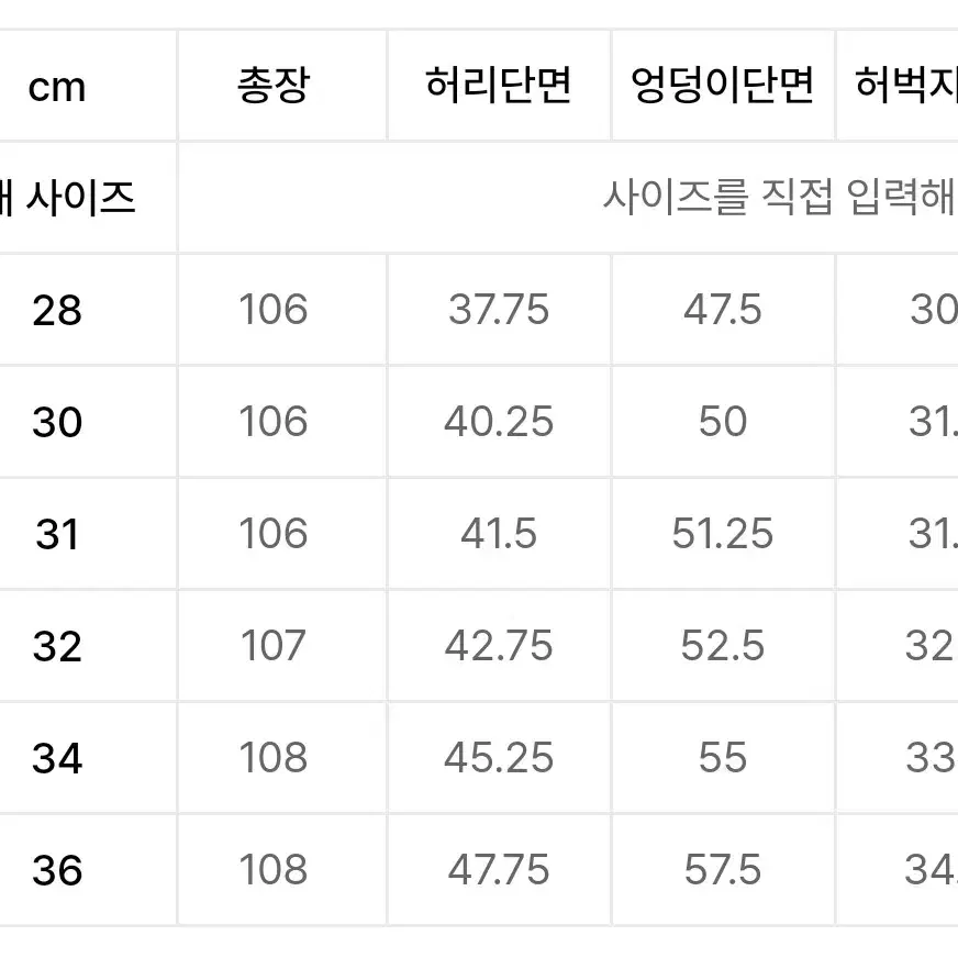 새제품 피스워커 청바지 32 34