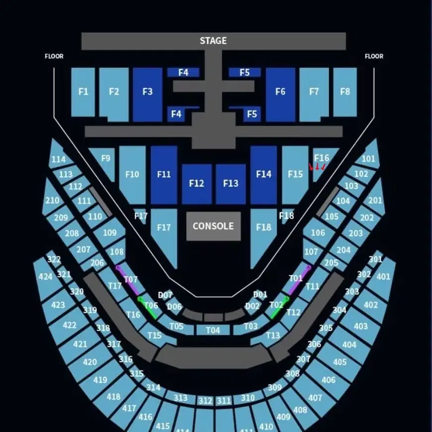 nct 127 엔시티 콘서트 첫콘 플로어 오블 F16구역 10열왼블 양도