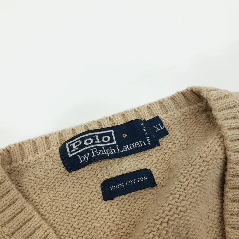 (CS613)L-XL 폴로 랄프로렌 베이지 조끼 니트 베스트 knit