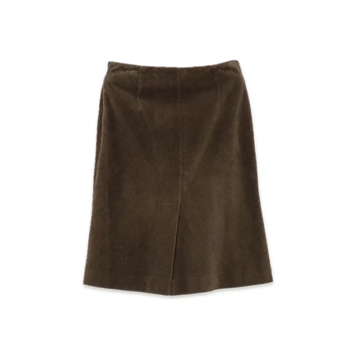 Brown slit midi skirt