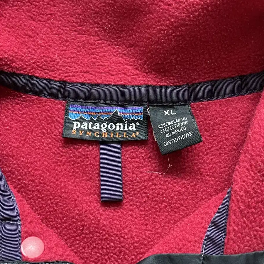 [xl] 파타고니아 배색 버튼 신칠라 레드 빈티지 patagonia