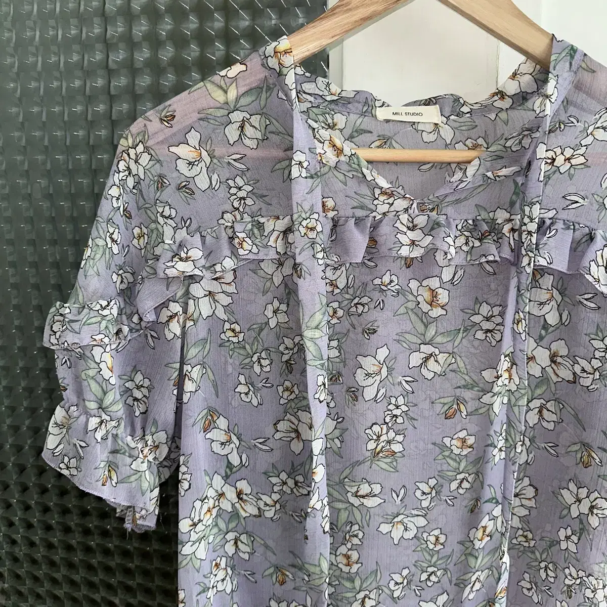 see-through flower lace blouse