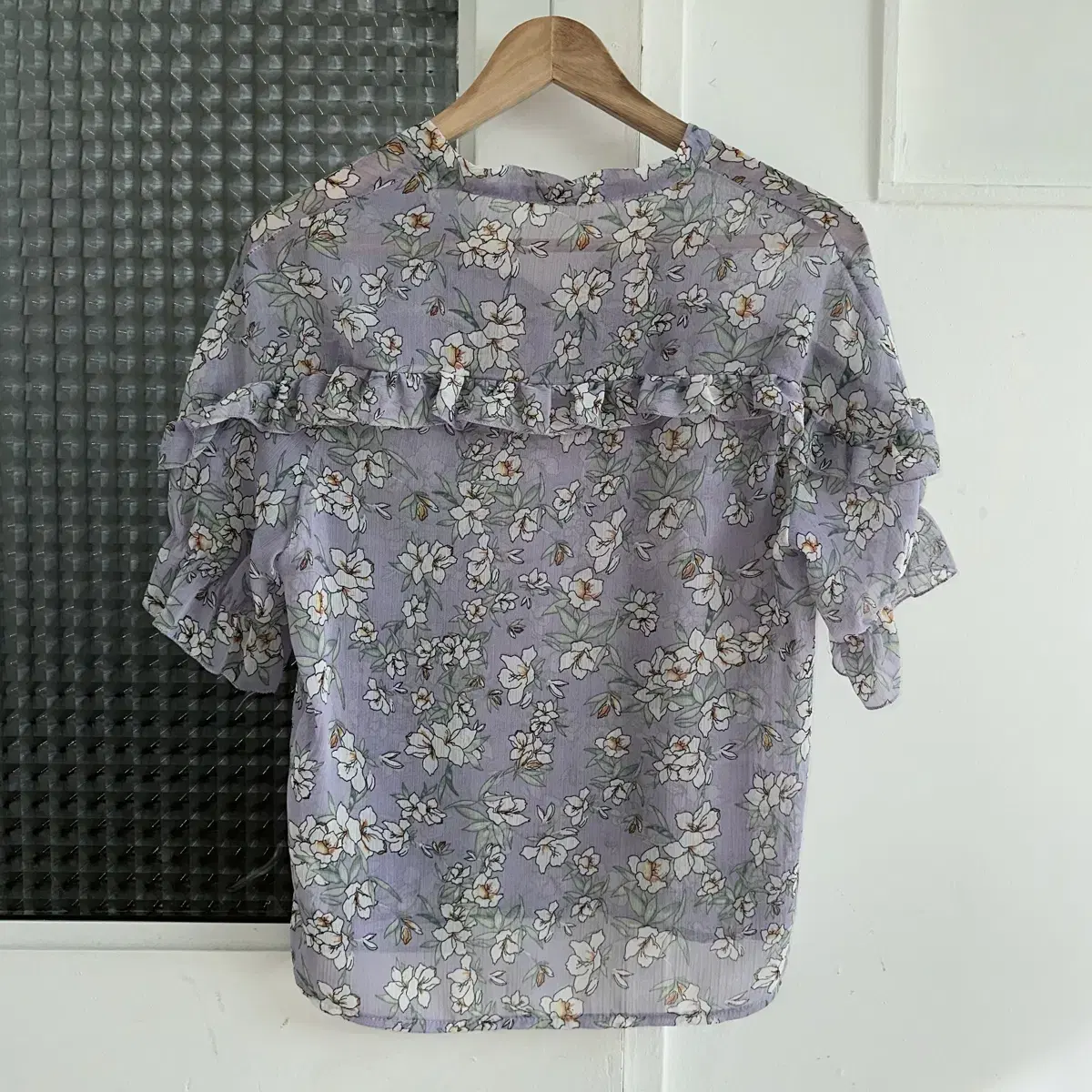 see-through flower lace blouse