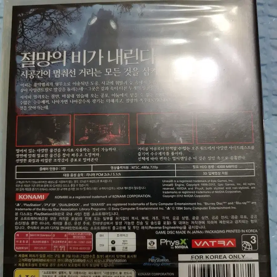 ps3 사일런트 힐 다운포어 미개봉 새제품 판매합니다.