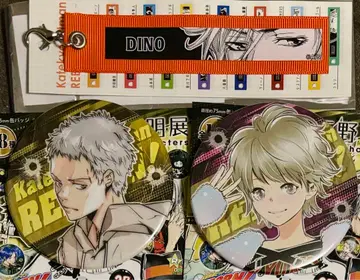 아마노 아키라 전시회 가정교사 히트맨 REBORN! 캔배지 리본 참 디노