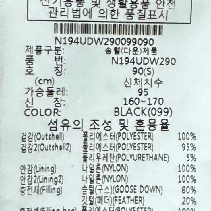 내셔널지오그래픽 롱패딩 90(s)