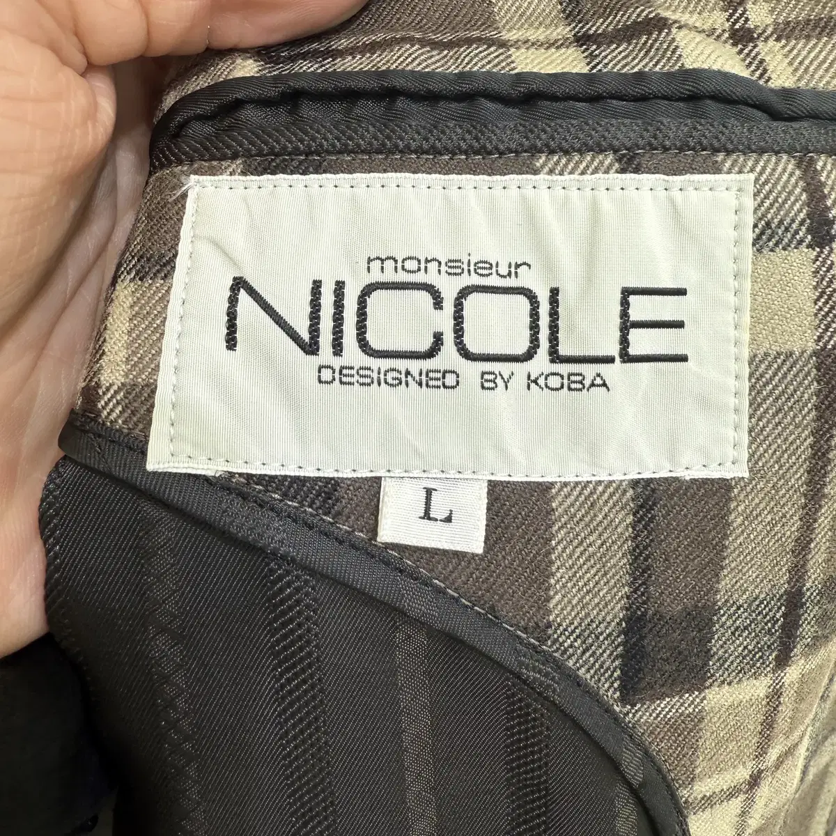 MONSIEUR NICOLE 울 판넬 자켓 (Made in Japan)