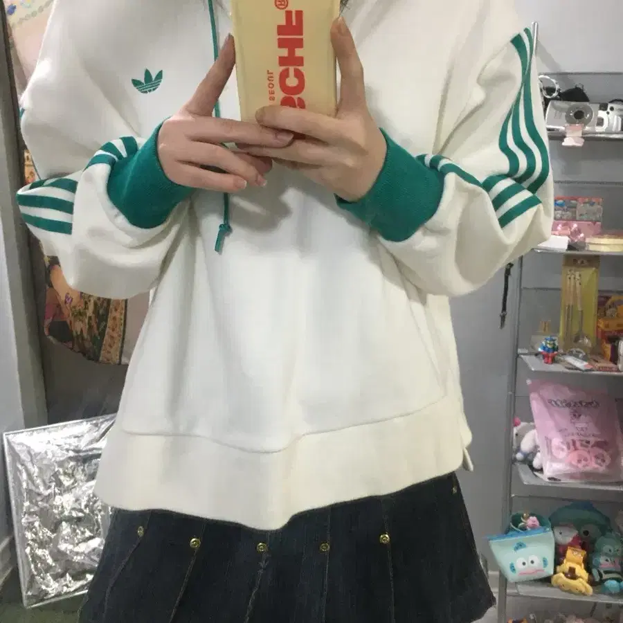 아디다스 그린 후디 green 3-stripe hoodie