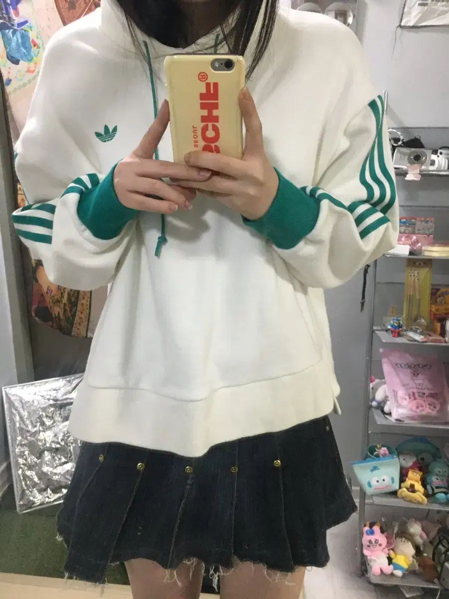 아디다스 그린 후디 green 3-stripe hoodie