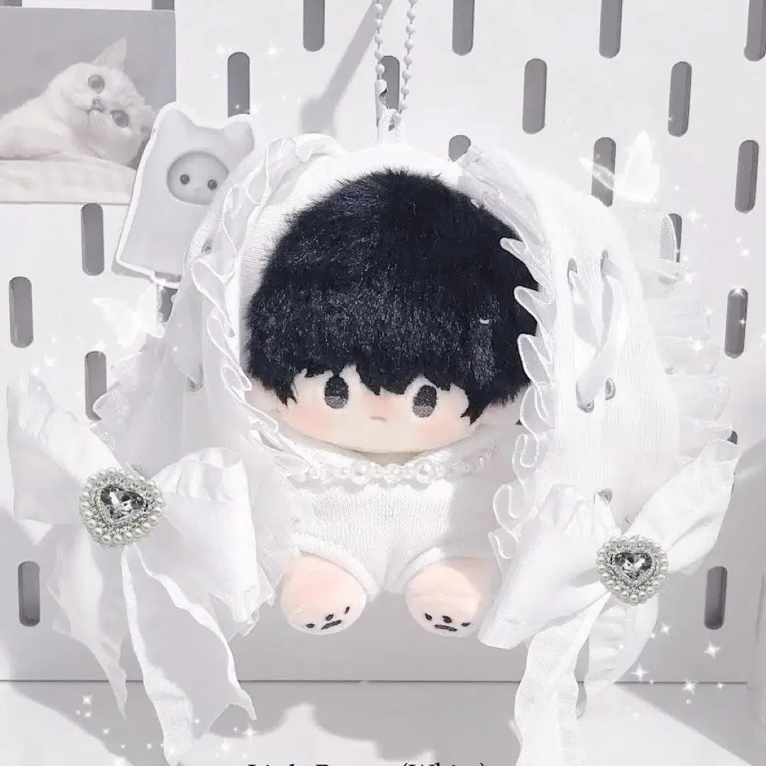 10cm 옷장 Little Bunny 리틀버니 화이트 블랙 무속성 솜인형