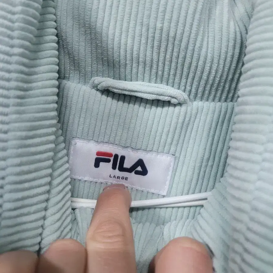 FILA 휠라 헤리티지 코듀로이 민트 패딩 L100