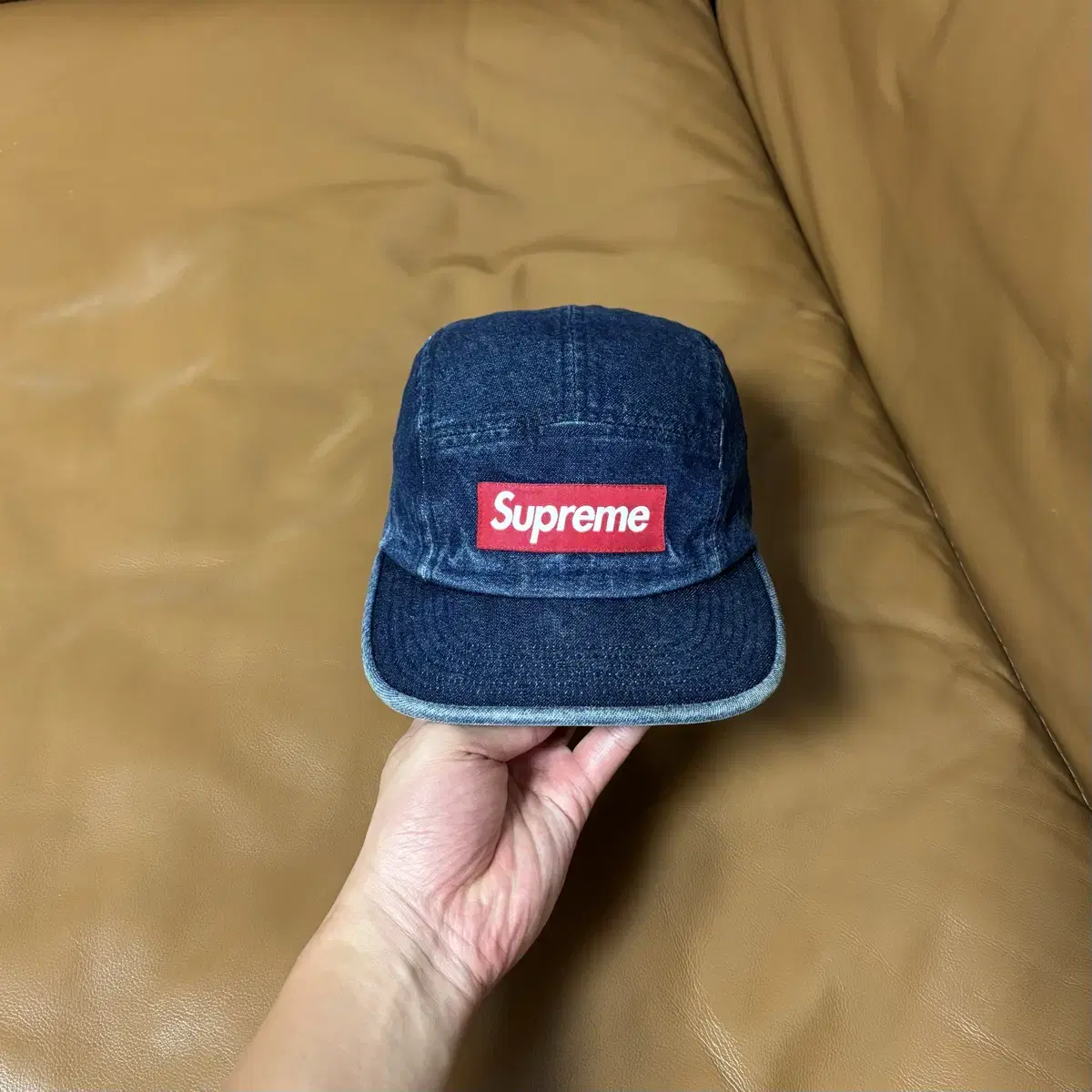 Supreme 슈프림 데님 캠프캡 모자 (Washed Denim)