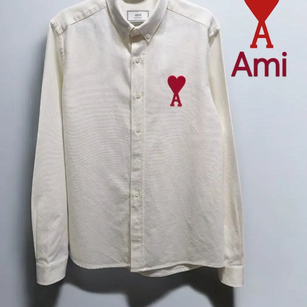 아미 ami 빅하트 로고 셔츠 40 size