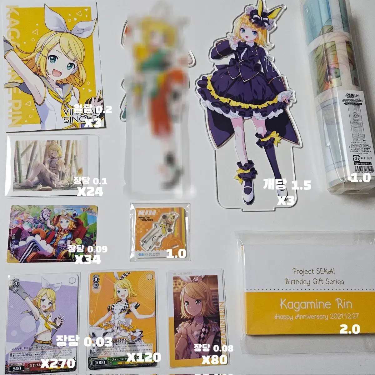 Kagamine Rin sells various goods Schwartz acrylic birthday goods, etc.