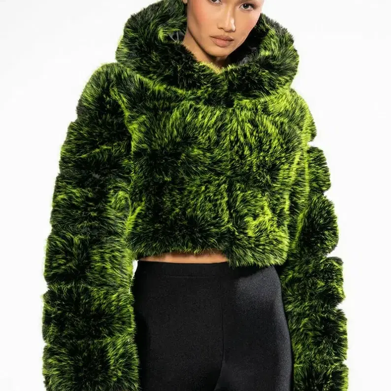 Azalea Wang 3d faux fur 퍼 자켓