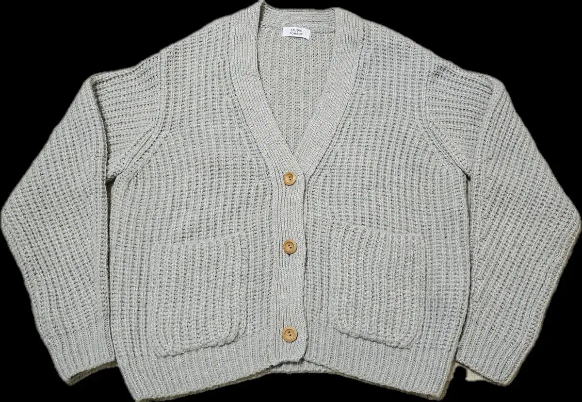 StudioTomboy Wool Alpaca V-Neck Ribbed Overfit Winter Knit Cardigan for Sale in Public