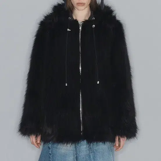 Open yy REVERSIBLE FUR HOOD JACKET 퍼자켓