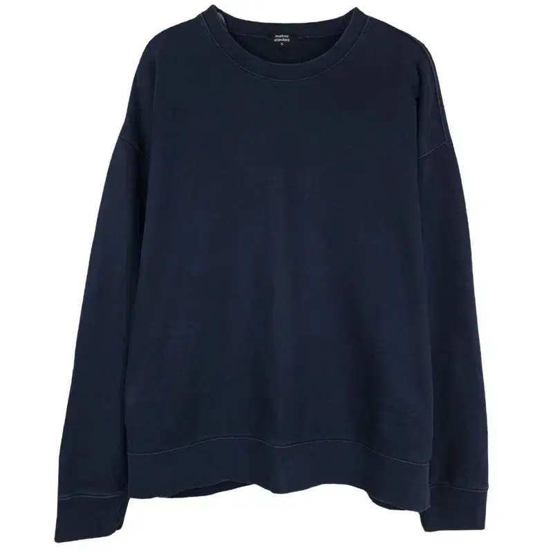 Wan Won Shop Moo Shrine Standard Overfit Man-to-Man Navy M07080