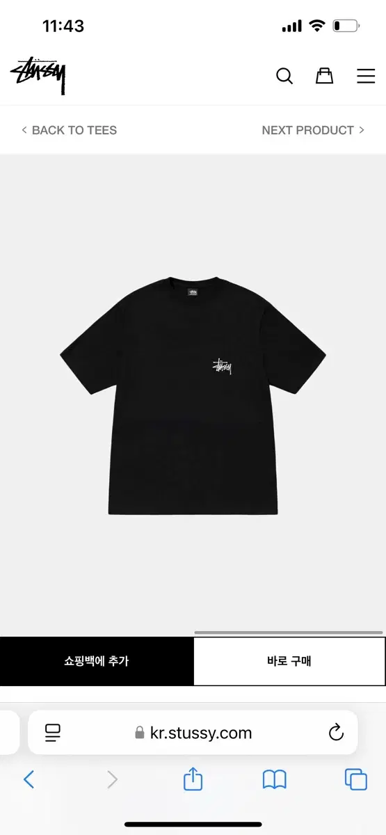 Stussy Basic Stussy T-Shirt Black 2024