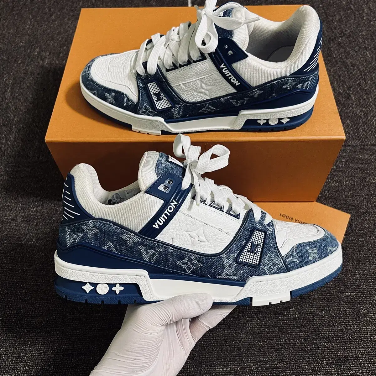 [New] Louis Vuitton Denim bloo Trainers Sneakers 7